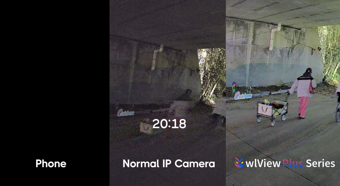Comparison: standard IR night video vs Uniview OwlView full-color night video